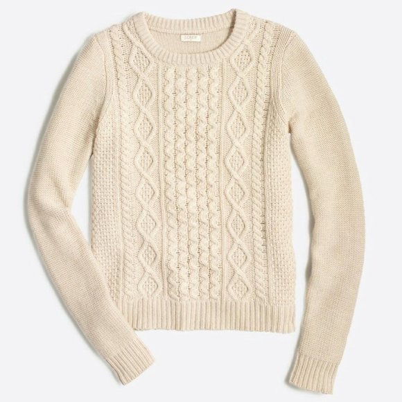 J. Crew Sweaters - J. Crew Chunky Cable Crewneck Sweater in Cream